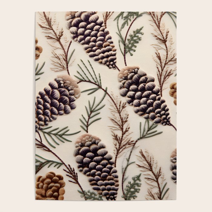 Rustic Christmas Pinecones Poster Gallery Image 4
