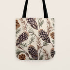 Rustic Christmas Pinecones Tote Bag Gallery Image 1