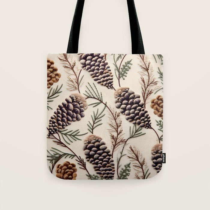 Rustic Christmas Pinecones Tote Bag Gallery Image 1