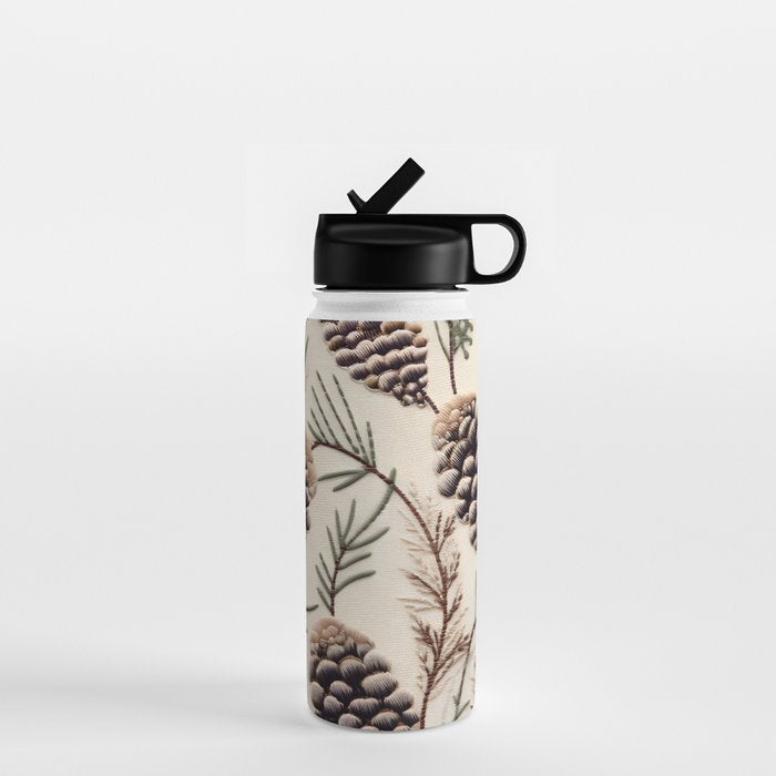 Rustic Christmas Pinecones Water Bottle Gallery Image 1
