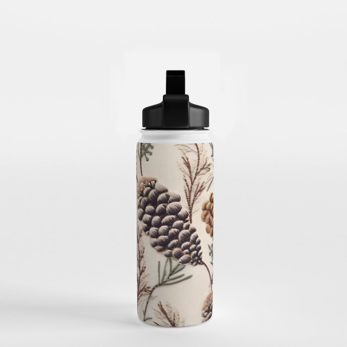 Rustic Christmas Pinecones Water Bottle Gallery Image 2