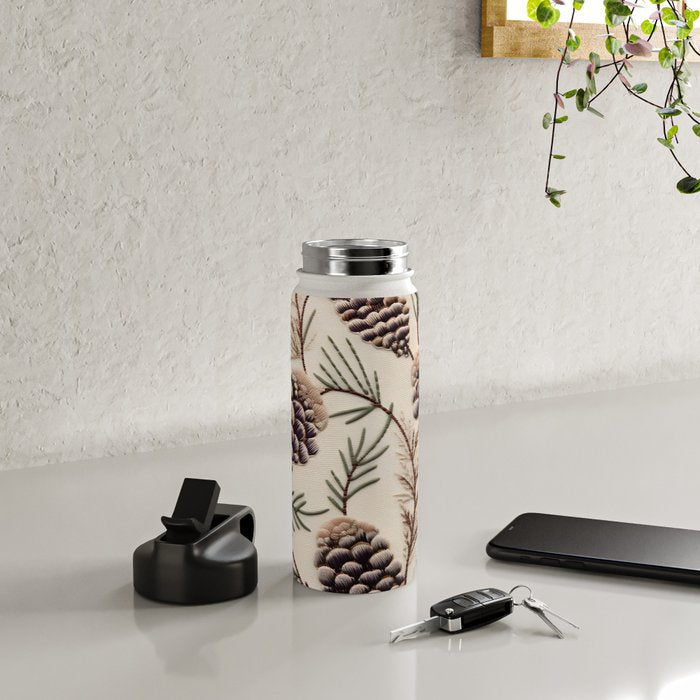 Rustic Christmas Pinecones Water Bottle Gallery Image 4