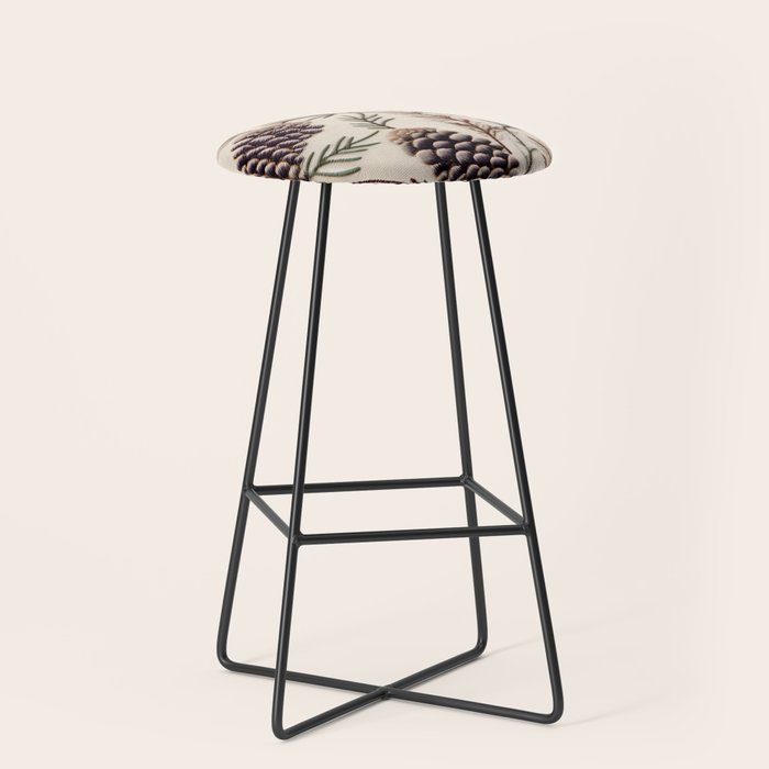 Rustic Christmas Pinecones Stool Gallery Image 1