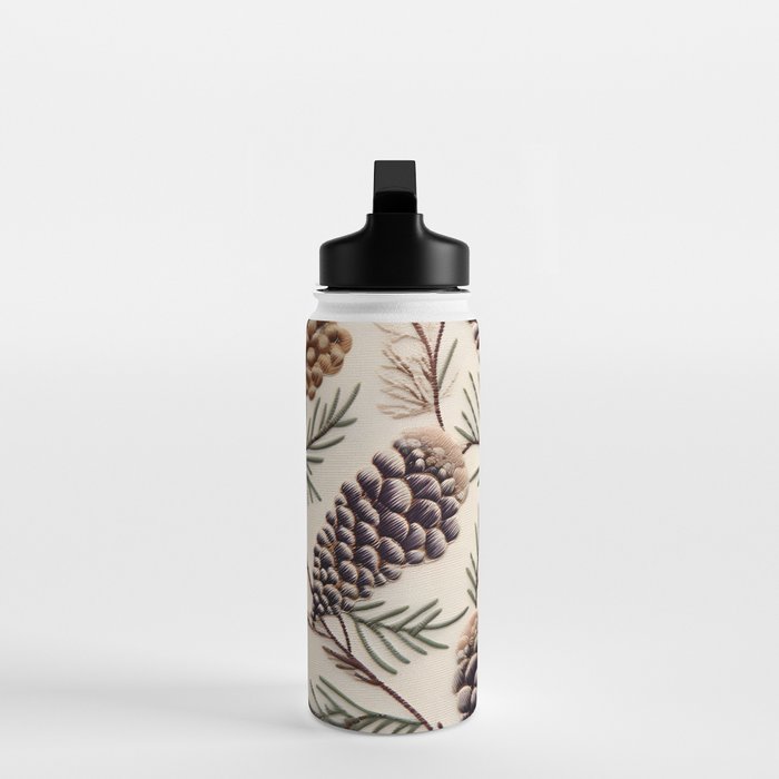 Rustic Christmas Pinecones Water Bottle Gallery Image 3