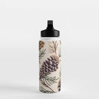Rustic Christmas Pinecones Water Bottle Gallery Image 3