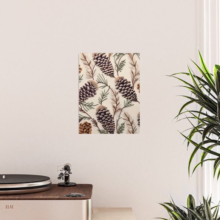 Rustic Christmas Pinecones Poster Gallery Image 2