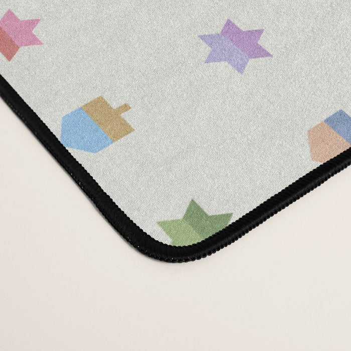 Happy Hanukkah | Dreidels & Star Pattern Desk Mat Gallery Image 4