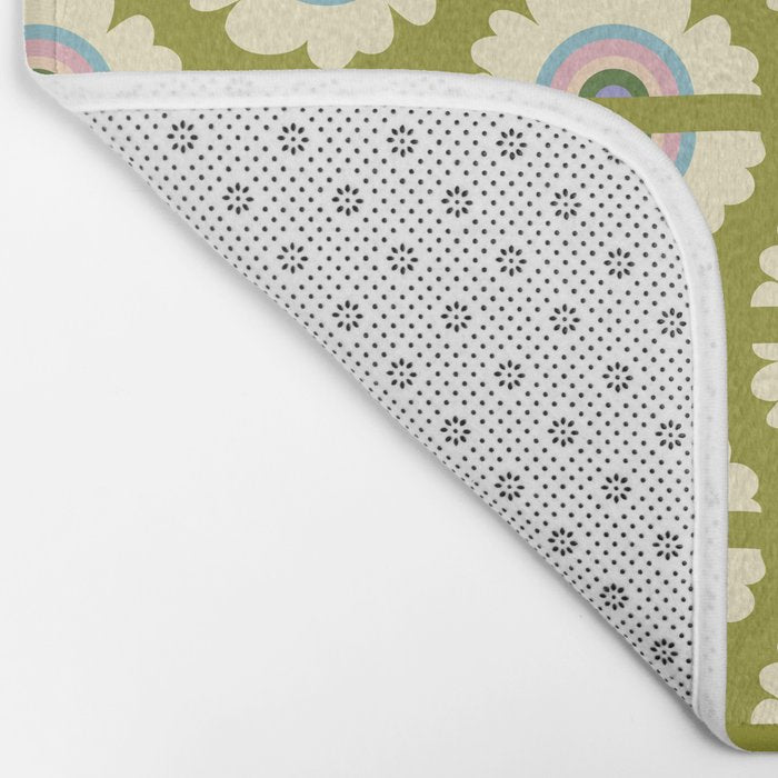 Retro Rainbow Flower Bath Mat Gallery Image 2