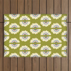Retro Rainbow Flower Outdoor Rug Gallery Image 1