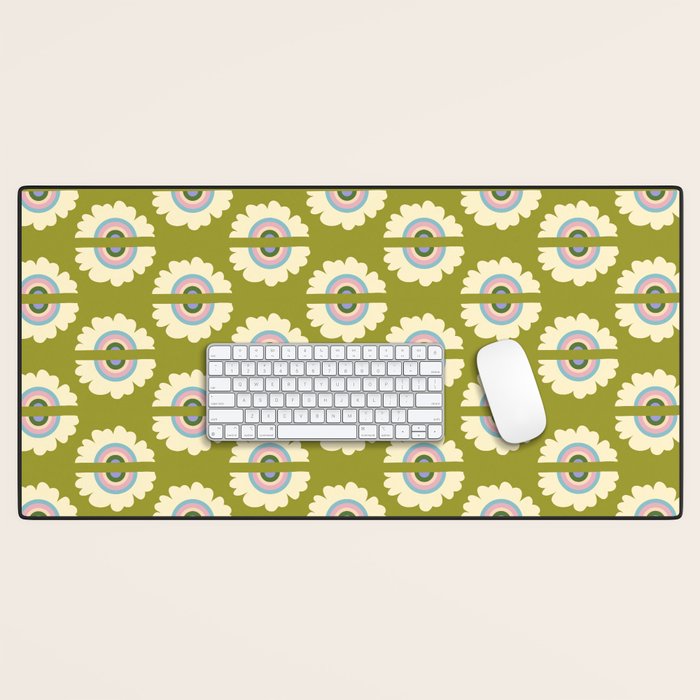 Retro Rainbow Flower Desk Mat Gallery Image 1