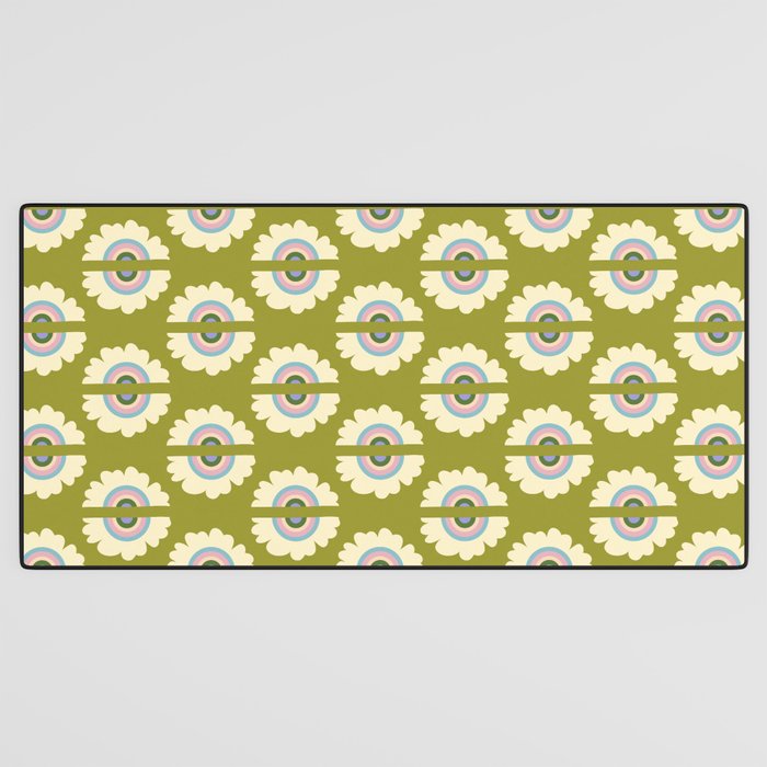 Retro Rainbow Flower Desk Mat Gallery Image 3