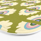 Retro Rainbow Flower Bath Mat Gallery Image 3