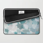 Scattered Seaglass II - Mint Seafoam Green Turquoise Blue Sea Beach Coastal Abstract Ocean Painting Laptop Sleeve Gallery Image 2
