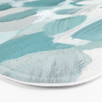 Scattered Seaglass II - Mint Seafoam Green Turquoise Blue Sea Beach Coastal Abstract Ocean Painting Bath Mat Gallery Image 3