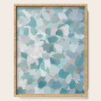 Scattered Seaglass II - Mint Seafoam Green Turquoise Blue Sea Beach Coastal Abstract Ocean Painting Serving Tray Gallery Image 1