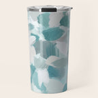 Scattered Seaglass II - Mint Seafoam Green Turquoise Blue Sea Beach Coastal Abstract Ocean Painting Travel Mug Gallery Image 1