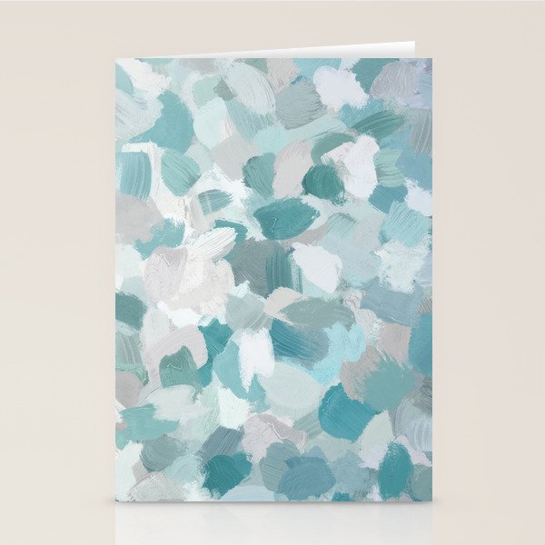 Scattered Seaglass II - Mint Seafoam Green Turquoise Blue Sea Beach Coastal Abstract Ocean Painting Stationery Card Gallery Image 2