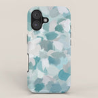 Scattered Seaglass II - Mint Seafoam Green Turquoise Blue Sea Beach Coastal Abstract Ocean Painting iPhone Case Gallery Image 1