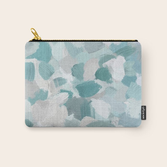 Scattered Seaglass II - Mint Seafoam Green Turquoise Blue Sea Beach Coastal Abstract Ocean Painting Carry All Pouch Gallery Image 1