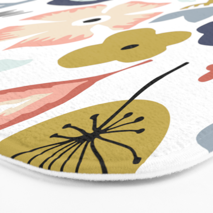 Naive Floral Scandinavian Design Bath Mat Gallery Image 3
