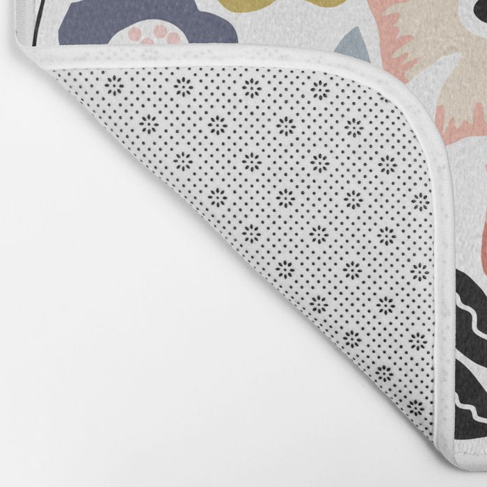 Naive Floral Scandinavian Design Bath Mat Gallery Image 2