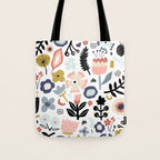 Naive Floral Scandinavian Design Tote Bag Gallery Image 1