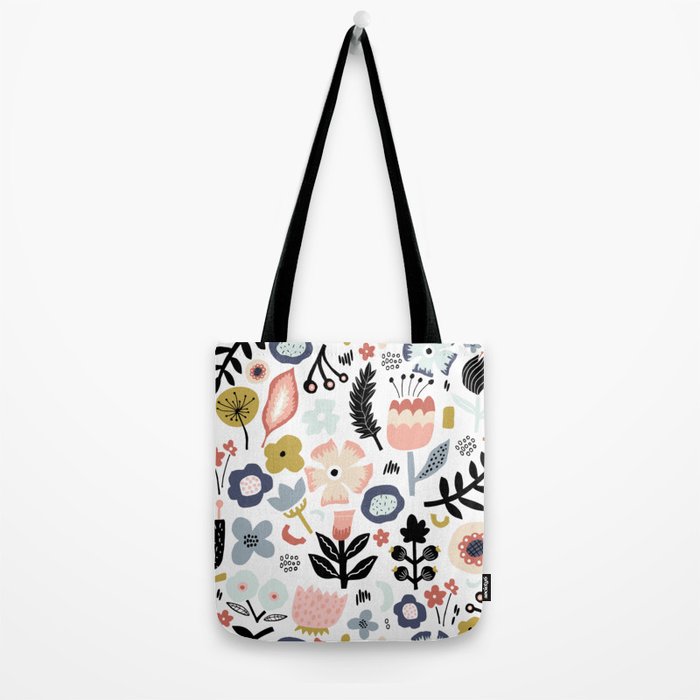 Naive Floral Scandinavian Design Tote Bag Gallery Image 2