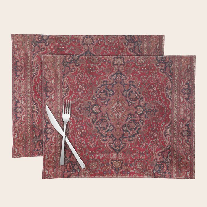 Red Antique Carpet Placemat Gallery Image 1