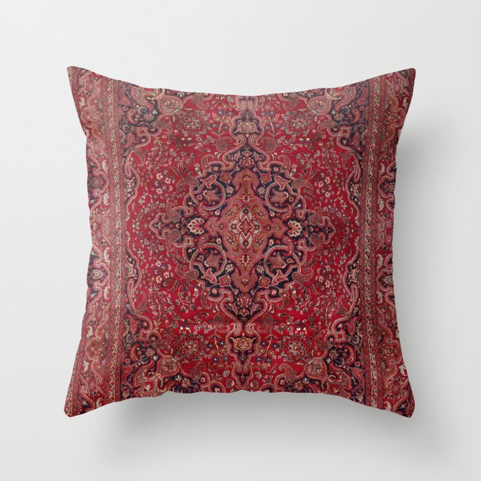 Red Antique Carpet Throw Pillow Gallery Image 1