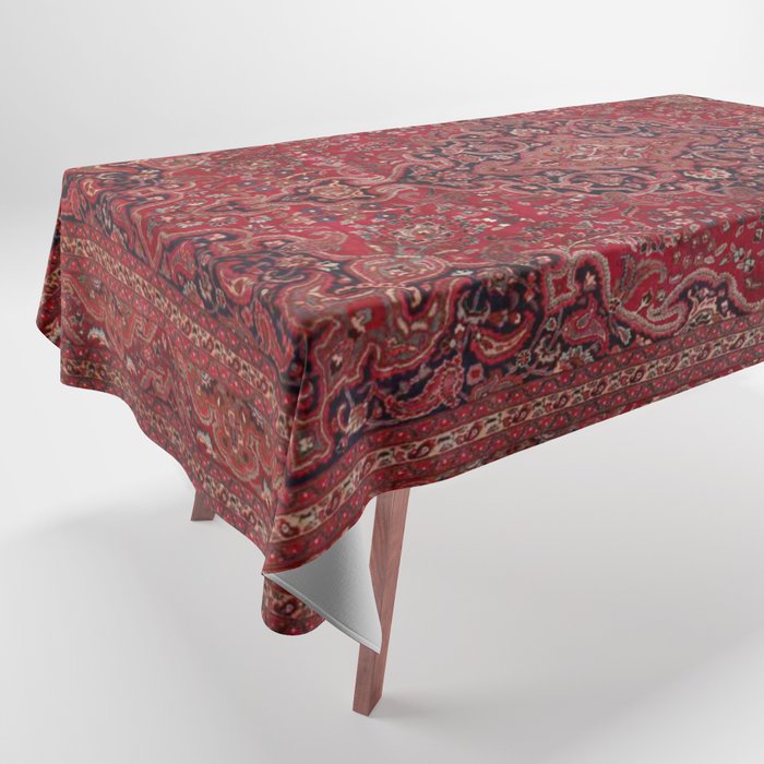 Red Antique Carpet Tablecloth Gallery Image 1
