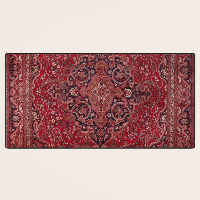 Red Antique Carpet Desk Mat Gallery Image 3