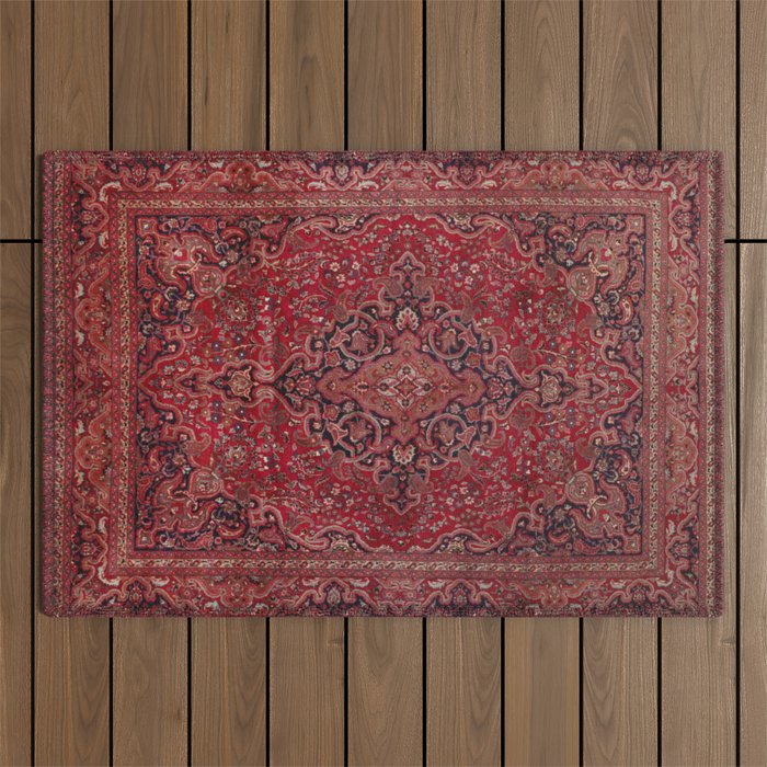 Red Antique Carpet Outdoor Rug Gallery Image 1