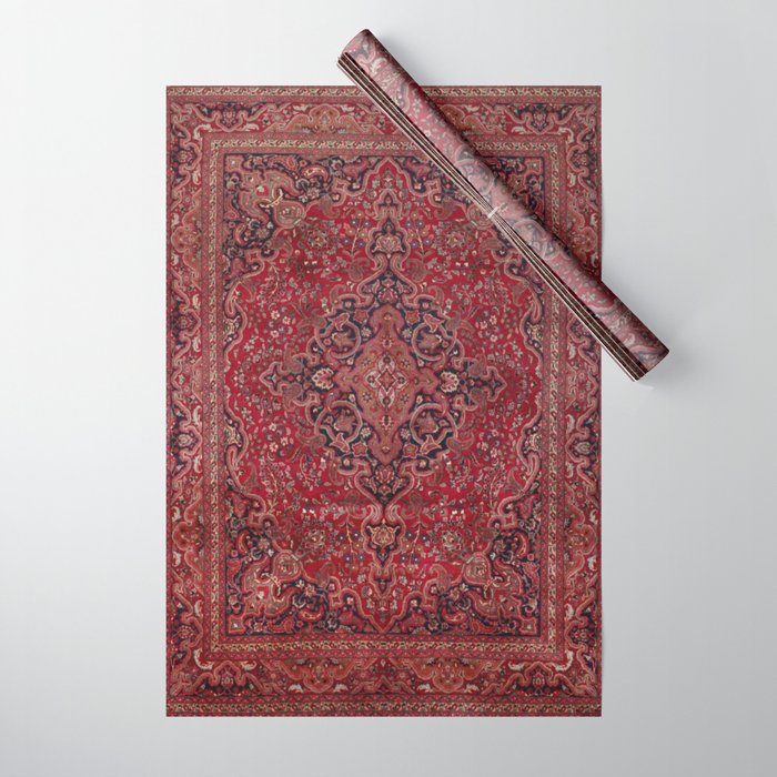 Red Antique Carpet Wrapping Paper Gallery Image 1