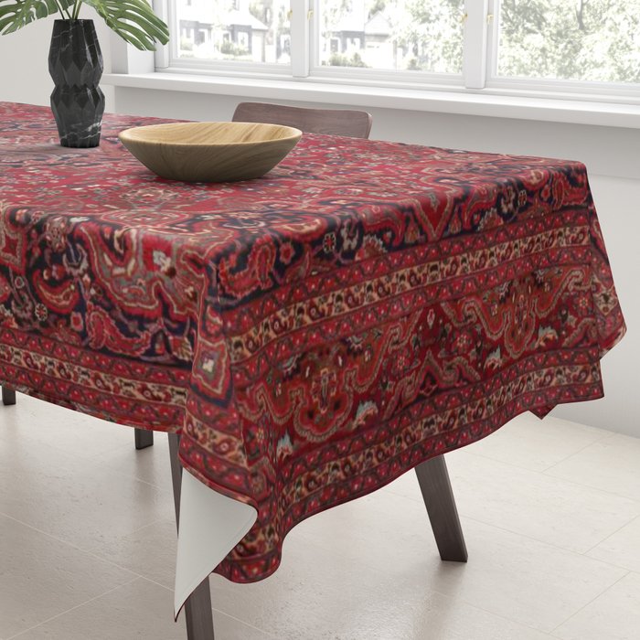 Red Antique Carpet Tablecloth Gallery Image 3