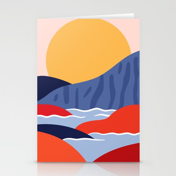 Abstract mountain nature landscape art Stationery Card Gallery Image 1