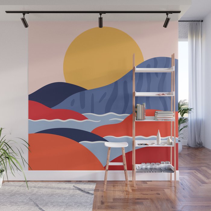 Abstract mountain nature landscape art Wall Mural Gallery Image 1