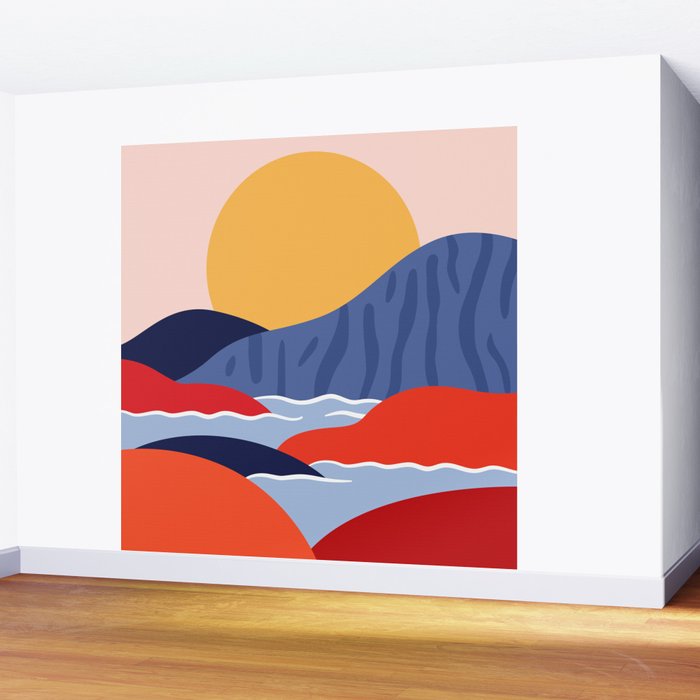 Abstract mountain nature landscape art Wall Mural Gallery Image 2
