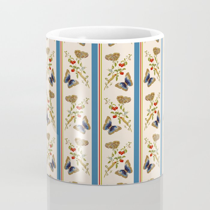 Antique Napoleonic Toile With Stripes And Butterflies Coffee Mug Gallery Image 4