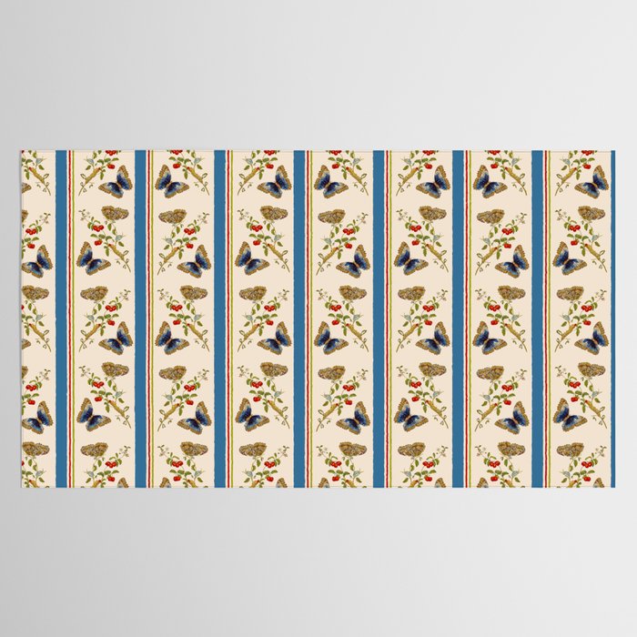 Antique Napoleonic Toile With Stripes And Butterflies Tablecloth Gallery Image 2