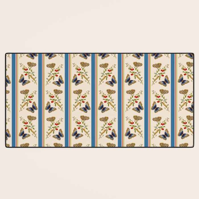 Antique Napoleonic Toile With Stripes And Butterflies Desk Mat Gallery Image 3