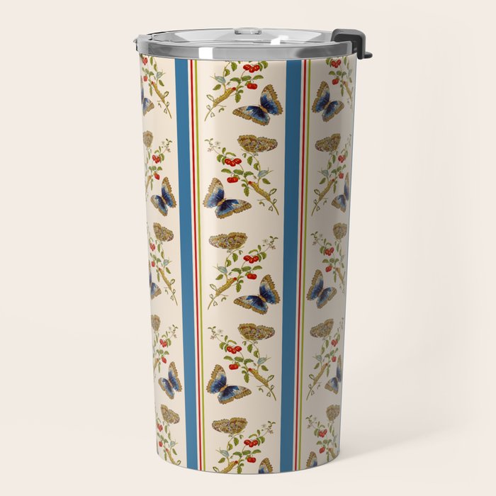 Antique Napoleonic Toile With Stripes And Butterflies Travel Mug Gallery Image 2