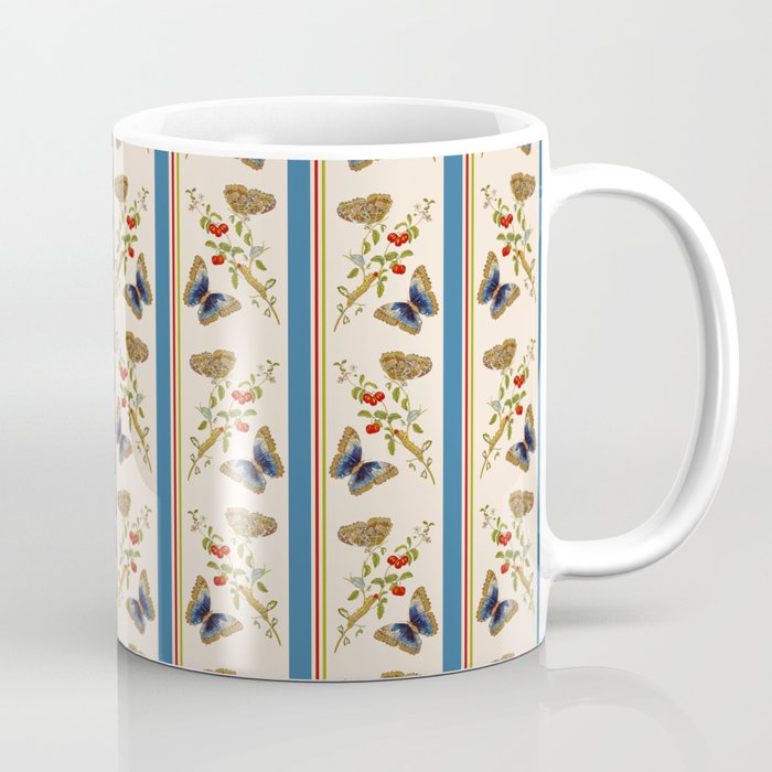 Antique Napoleonic Toile With Stripes And Butterflies Coffee Mug Gallery Image 1