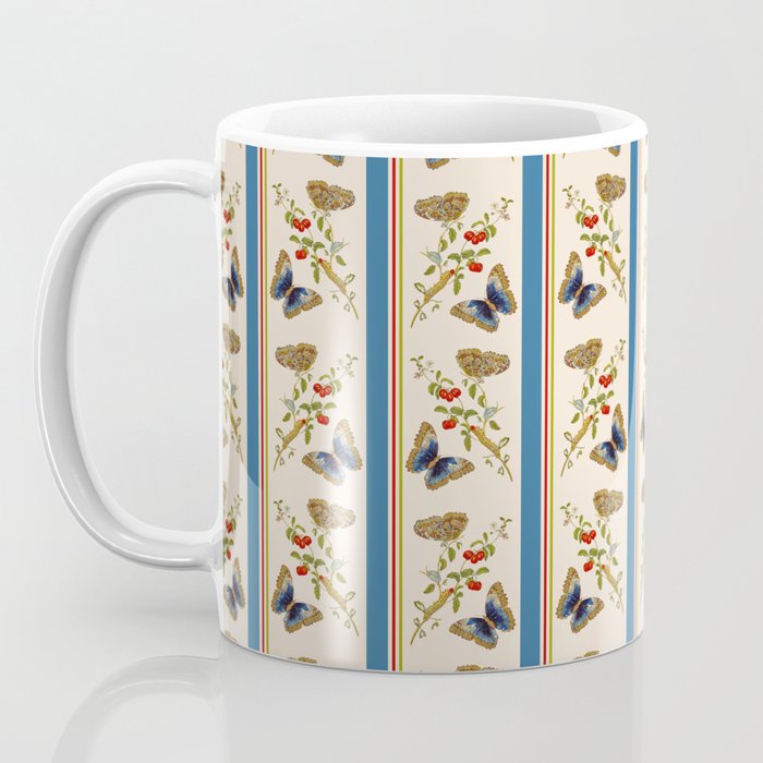 Antique Napoleonic Toile With Stripes And Butterflies Coffee Mug Gallery Image 3