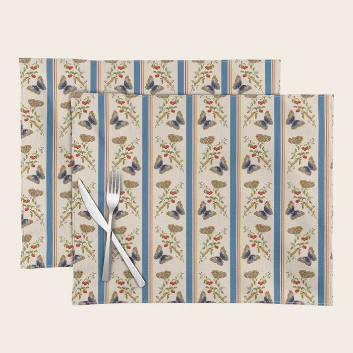 Antique Napoleonic Toile With Stripes And Butterflies Placemat Gallery Image 1