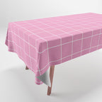 Hand Drawn Grid Hot Pink Tablecloth Gallery Image 1