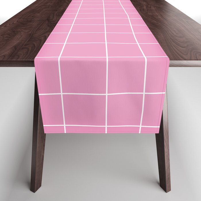 Hand Drawn Grid Hot Pink Table Runner Gallery Image 1