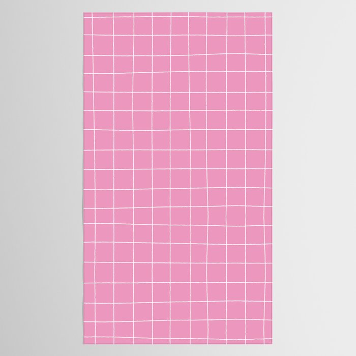 Hand Drawn Grid Hot Pink Tablecloth Gallery Image 2