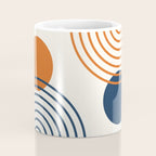 Mid Century Modern Geometric 199 in Navy Blue Orange Coffee Mug Gallery Image 4