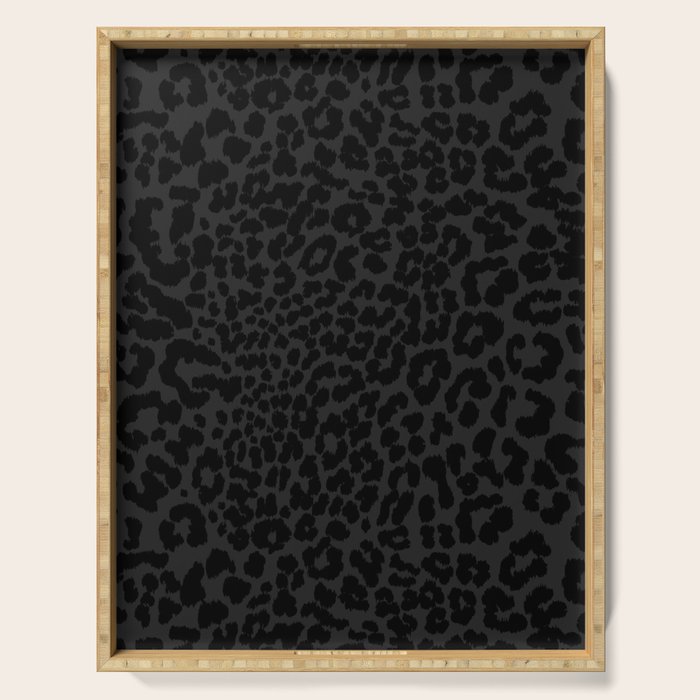 Goth Black Leopard Animal Print Serving Tray Gallery Image 1