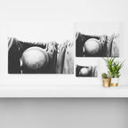 Old retro baseball monochrome ball and glove Canvas Print Gallery Image 3